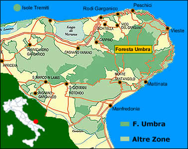 Mappa Parco Nazionale del Gargano